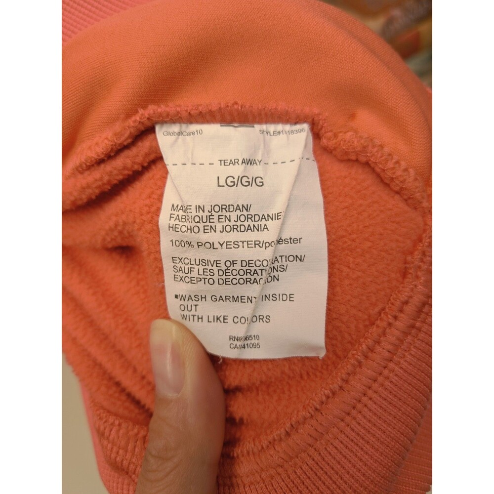 Under Armour Women's Cold Gear Mock Neck Loose Orange Peach Hoodie Size L - Picture 5 of 6